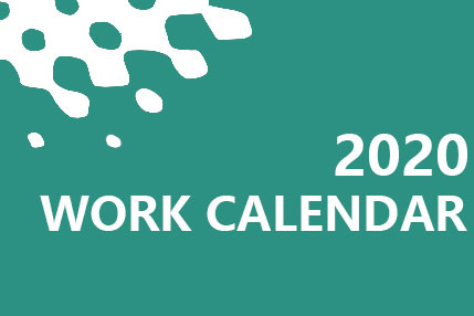THOUSLITE work calendar for 2020
